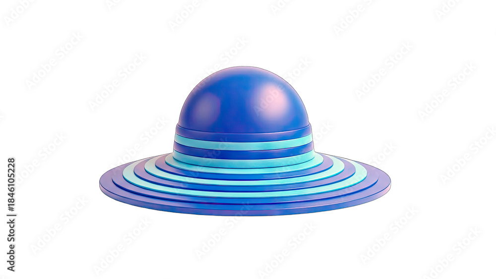 Fototapeta premium Blue Sun Hat Isolated on White Background