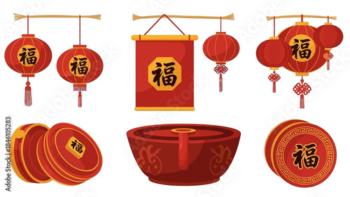 Traditional Chinese Lanterns and Decorations for Festive Celebrations