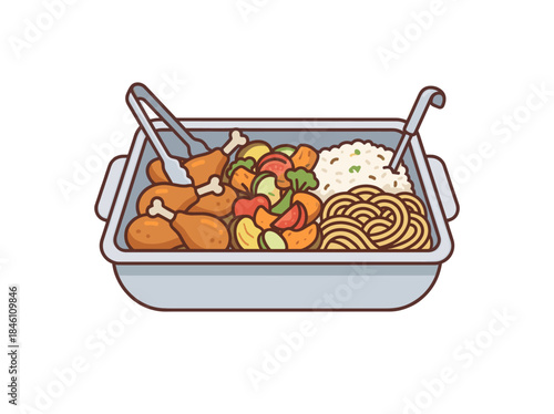 Casserole Dish with Vegetables and Noodles.