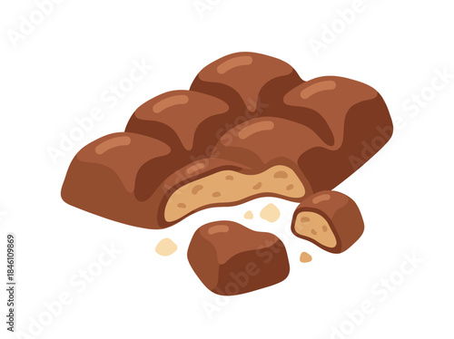 Chocolate Truffles with Caramel Filling Broken Open.