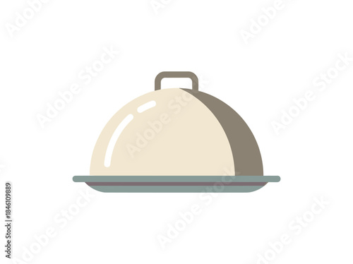 Cloche Serving Dish with Handle Illustration.