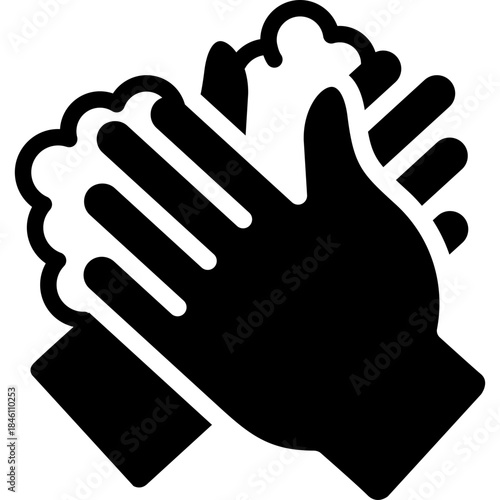 washing hands icon illustration design with solid