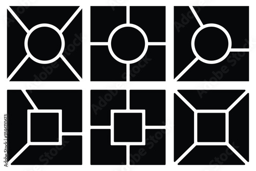 Photo collage mockup frame. Image collage layout template set. Album brandboard. Mosaic pictures frame. Retro gallery banner. Empty template for album, scrapbook, memory board, and portfolio display. 