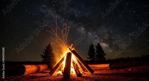 Campfire under the stars - A night of warmth and wonder.