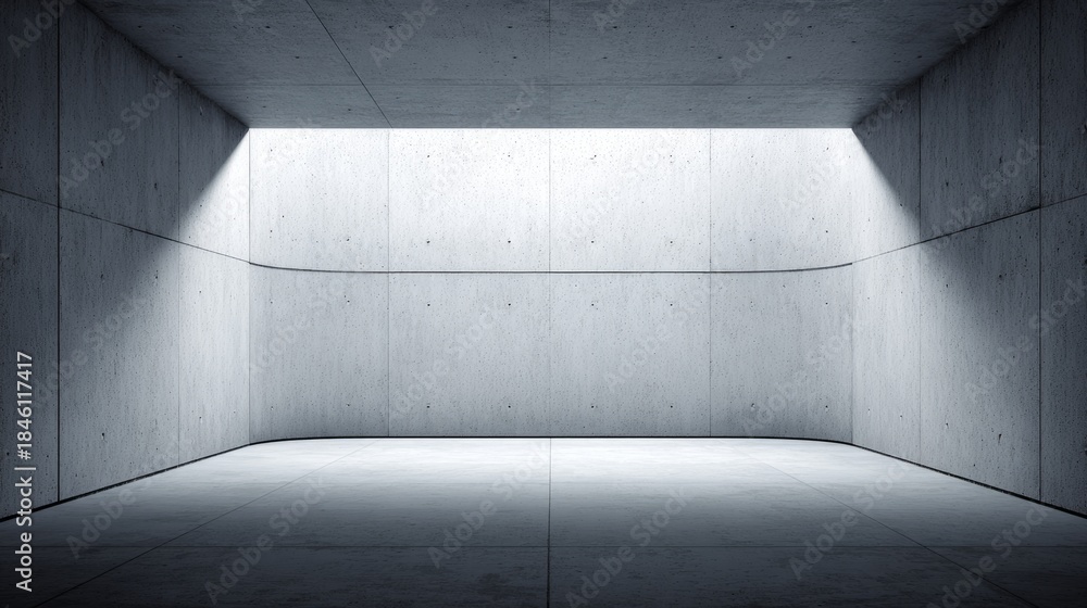 Obraz premium cement. Minimalist gray cement wall with soft shadows, creating an industrial and abstract aesthetic. safety posters.