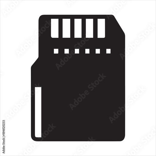 Illustration of a compact memory card icon on transparent background