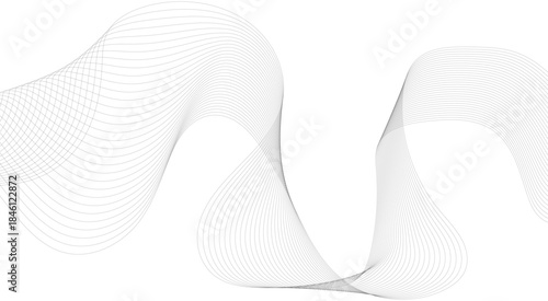 Abstract wave element for design. Digital frequency track equalizer. Stylized line art background. Vector illustration. Wave with lines created using blend tool.