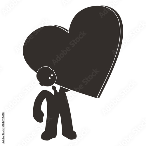Man Carrying Giant Heart