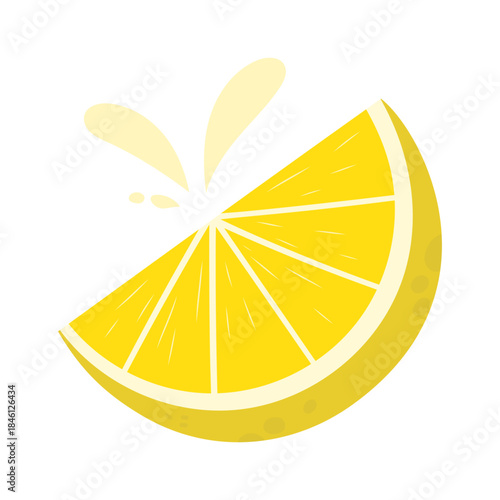 Lemon Slice with Juice Splash Graphic