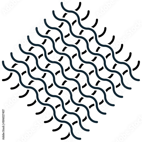 Fabric icon vector for textile, sewing, and fashion design. Ideal for illustrating materials, clothing production, tailors, and interior decoration concepts.