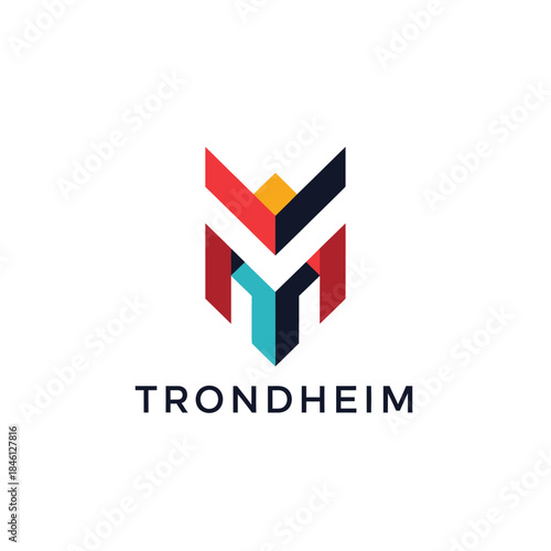 Free Download Vibrant Geometric Emblem for Trondheim A Modern Design Symbolizing Strength and Identity - GFXLoad