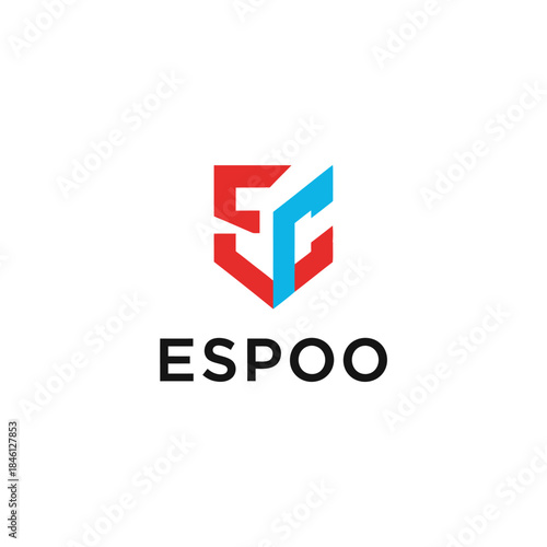 Initial letters SC combined in a creative shield crest symbol for a security or technology company