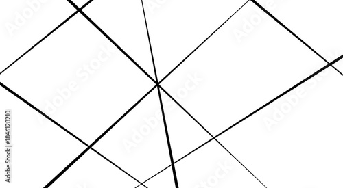 Abstract white background with random black lines, line, black and white, tone, squares, triangle, rectangle, shape, white.