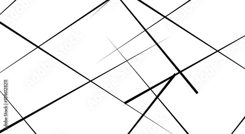 Abstract white background with random black lines, line, black and white, tone, squares, triangle, rectangle, shape, white.
