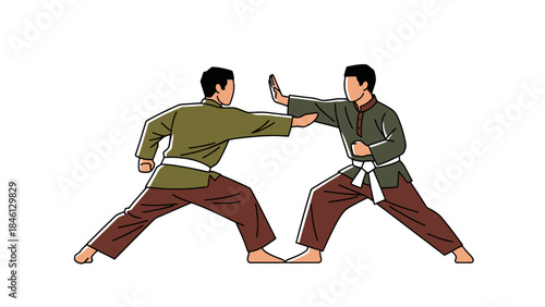 Martial Arts Practice in a Dojo Dynamic Boxing Sparring Session