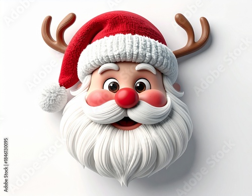 santa claus face icon 3D