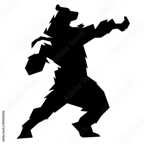 Bear punch silhouette