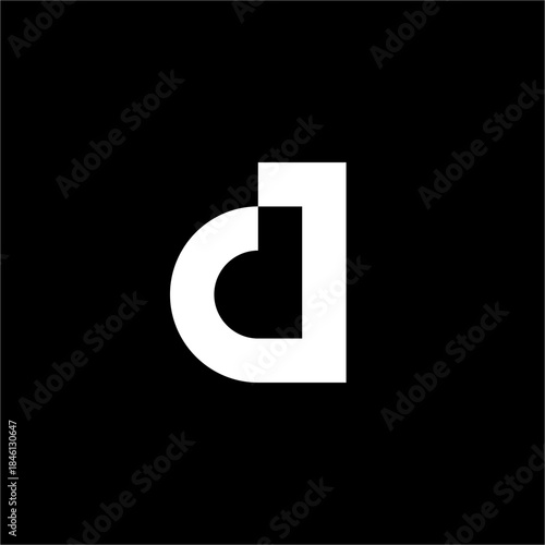 A modern, geometric Letter d logo with an abstract, blocky form. This elegant, futuristic design is great for a digital media brand or design studio emphasizing innovation.
