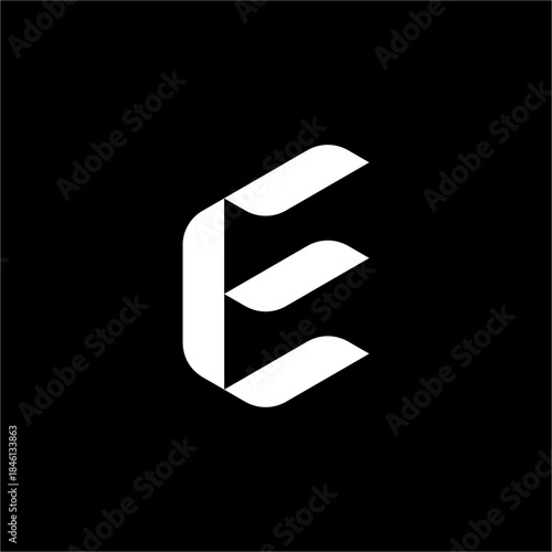 A modern, sophisticated E symbol featuring clean, abstract blocks. Ideal for an e-commerce platform or educational tech firm focused on excellence and progress.