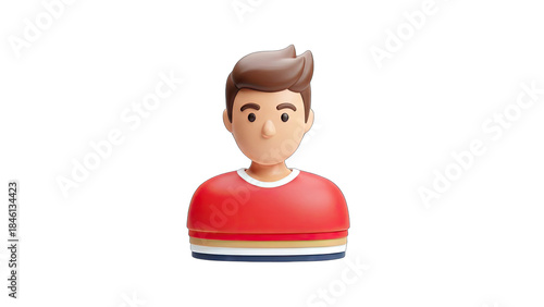 3D Rendered Male Avatar Portrait on White Background