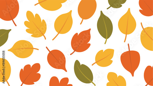 A beautiful seamless pattern featuring colorful autumn leaves in fall colors illustration
