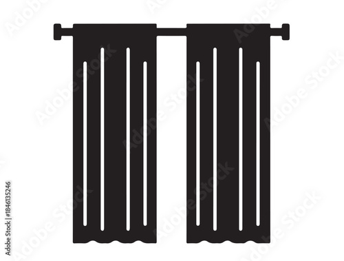 Curtain icon white background.