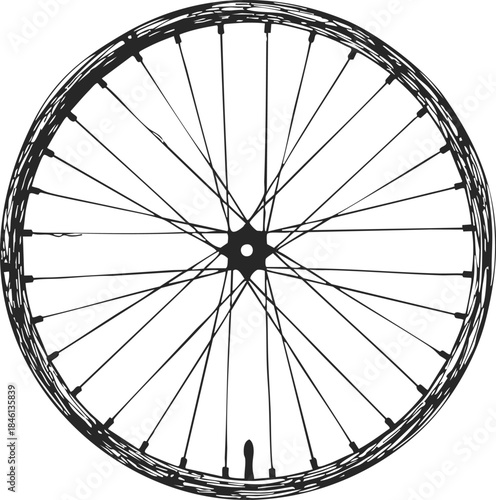 Bicycle wheel with fine metal spokes