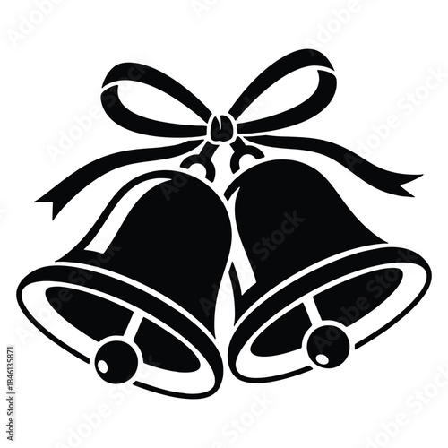 Christmas Ornaments Vector Clip Art - Bells With Ribbon