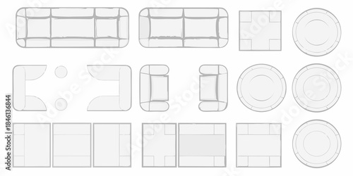 Geometric shapes and patterns a collection of outlines in grayscale tones