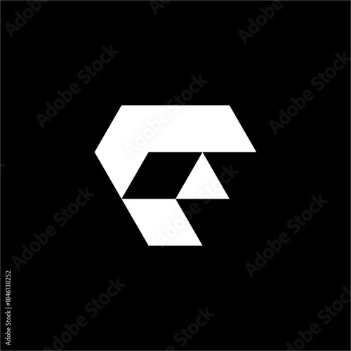 A bold, geometric Letter F logo with sharp, futuristic angles. This elegant design is perfect for a financial or engineering firm emphasizing future focus.