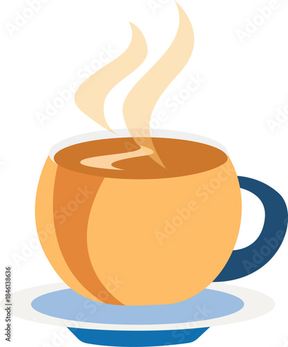 Cozy coffee cup vector Illustration hot beverage Icon design.