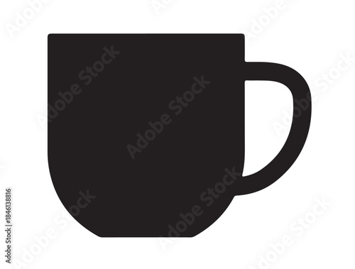 Mug Icon image in silhouette white background.