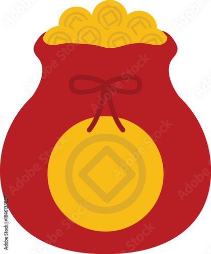 Chinese Lucky Money Bag Illustration