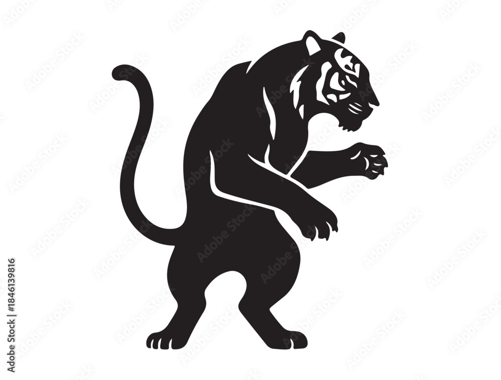 Obraz premium Tiger in Happy mode vector image.