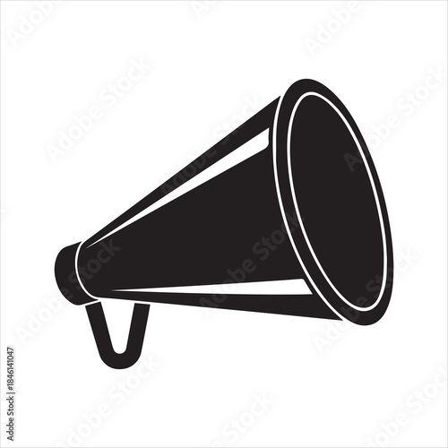 Illustration of a megaphone icon on transparent background silhouette