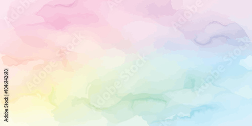 Soft Pastel Rainbow Watercolor Abstract Background Texture