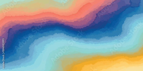 Colorful Vector Background Abstract Art Wavy Layers Contour Map Style Gradient Design