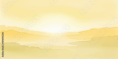 Minimalist Yellow Watercolor Landscape Gradient Background