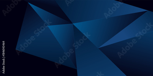 Abstract blue polygon triangles shape pattern background with lighting effect luxury style. Illustration Vector design digital technology concept.