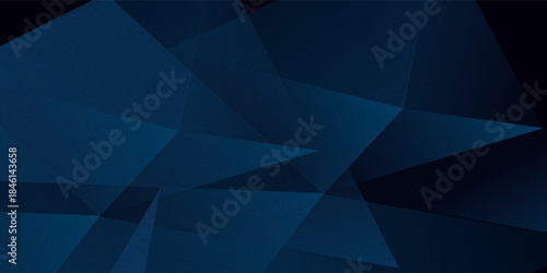 Abstract dark blue gradient background with geometric overlap design. Blue background with shadow and lights. Abstract background texture design, poster, banner blue background. Eps10