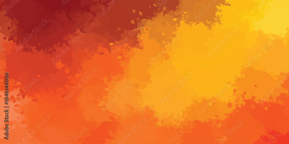 Fototapeta premium Abstract Watercolor Paint Texture Background Warm Gradient in Orange Yellow and Brown Digital Art Vector