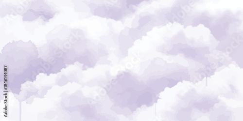 Abstract Pastel Purple Sky Vector Illustration with Watercolor Texture Background