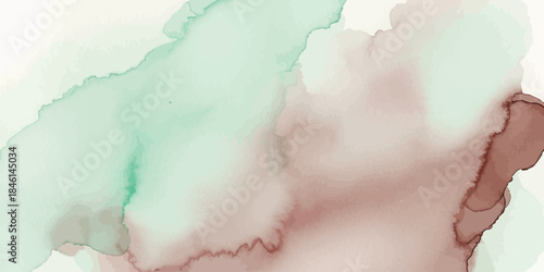 Earthy abstract alcohol ink background vector Mint green and terracotta watercolor fluid art texture wallpaper