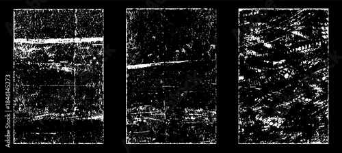 Grunge worn paper effect. Overlay texture stamps with old paper. Stamps distress grain surface dust and rough background concept. Illustration place over object to create grunge effect. Vector EPS10.
