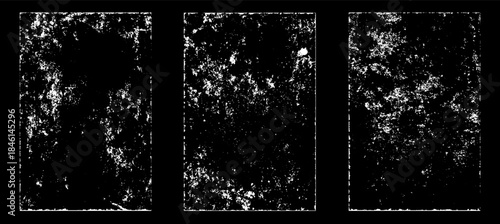 Grunge worn paper effect. Overlay texture stamps with old paper. Stamps distress grain surface dust and rough background concept. Illustration place over object to create grunge effect. Vector EPS10.
