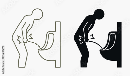 Proper and improper toilet posture illustrations
