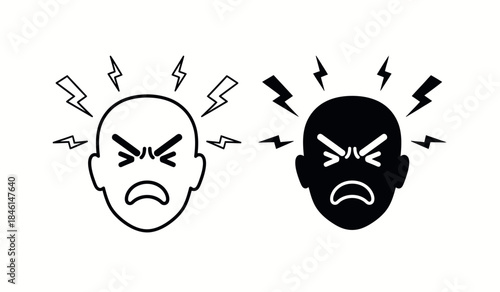 Contrasting anger expressions in black and white