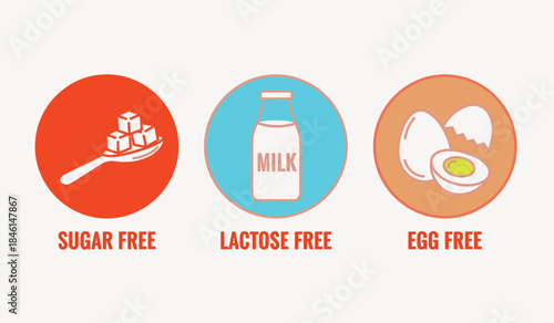 Food labels indicating dietary restrictions and preferences