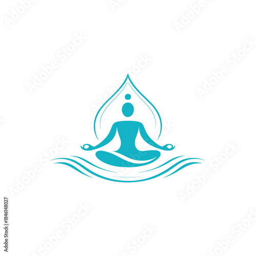 Wellness Yoga Logo Vector Design Template