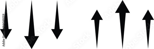 Up and Down Direction Arrow Icons in Simple Minimal Vector Style.